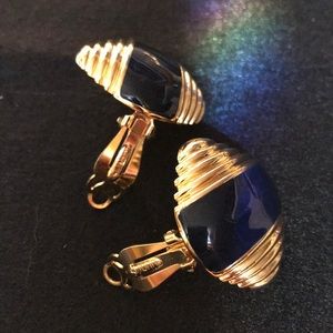 St. John “Vintage” Navy & Gold Earrings